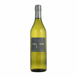 Bouteille de vin (Calamin) à étiquette gris foncé "Les Luges", Chasselas (AOC Grand cru) - Mélanie Weber, vigneronne indépendante à Cully