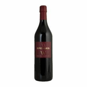 Bouteille de vin (Epesses) à étiquette rouge foncé "Les Communaux", Merlot (AOC Lavaux) - Mélanie Weber, vigneronne indépendante à Cully