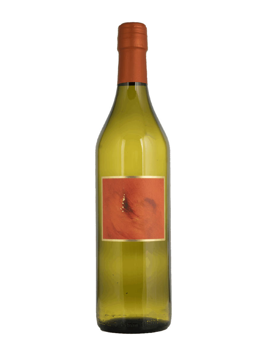 Bouteille de vin (Chardonnay en barrique) à étiquette ocre bordée de doré nommée L'Etincelle, Epesses (AOC Lavaux) - Mélanie Weber, vigneronne indépendante à Cully