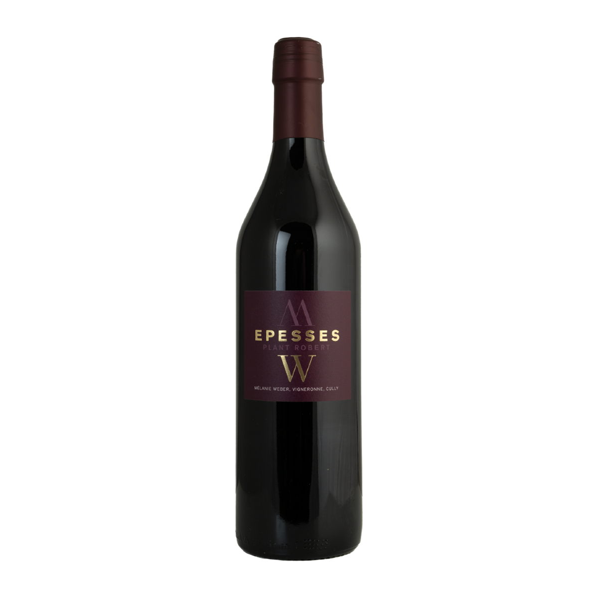 Bouteille de vin (Plant Robert) à étiquette bordeau profond, Epesses (AOC Lavaux) - Mélanie Weber, vigneronne indépendante à Cully