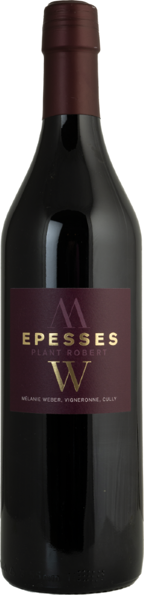 Bouteille de vin (Plant Robert) à étiquette bordeau profond, Epesses (AOC Lavaux) - Mélanie Weber, vigneronne indépendante à Cully