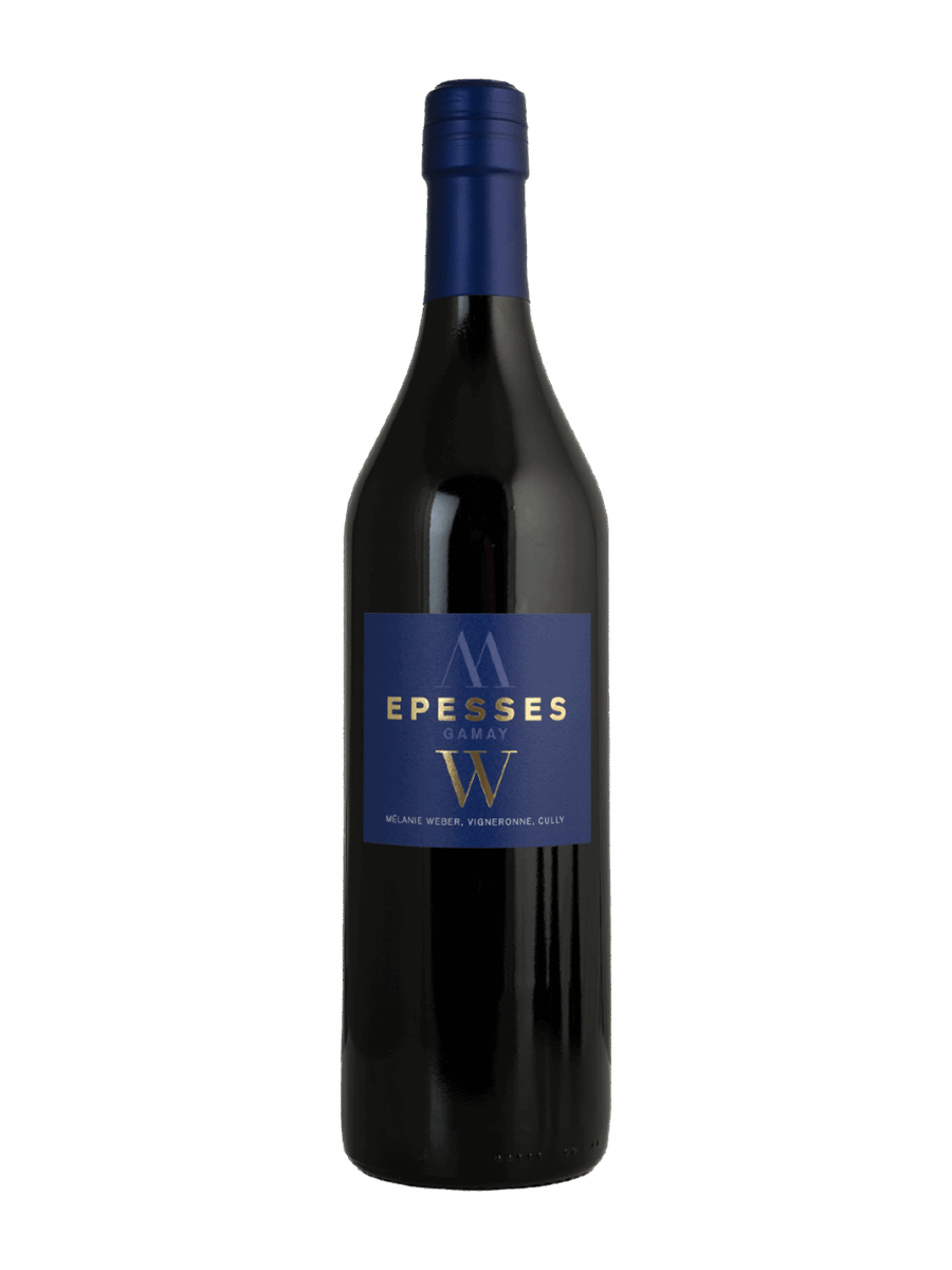 Bouteille de vin (Gamay) à étiquette bleu roi, Les Matelots, Epesses (AOC Lavaux) - Mélanie Weber, vigneronne indépendante à Cully