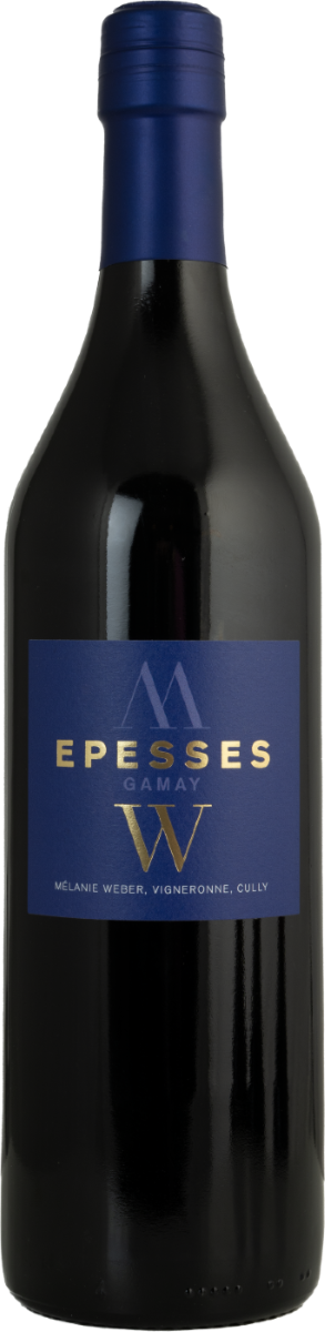 Bouteille de vin (Gamay) à étiquette bleu roi, Les Matelots, Epesses (AOC Lavaux) - Mélanie Weber, vigneronne indépendante à Cully
